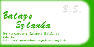 balazs szlanka business card